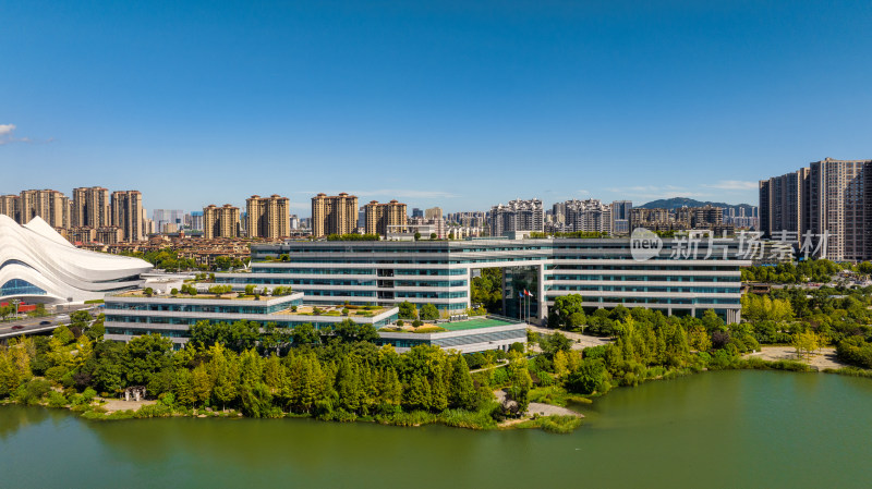 湖南长沙梅溪湖沿湖城市风光