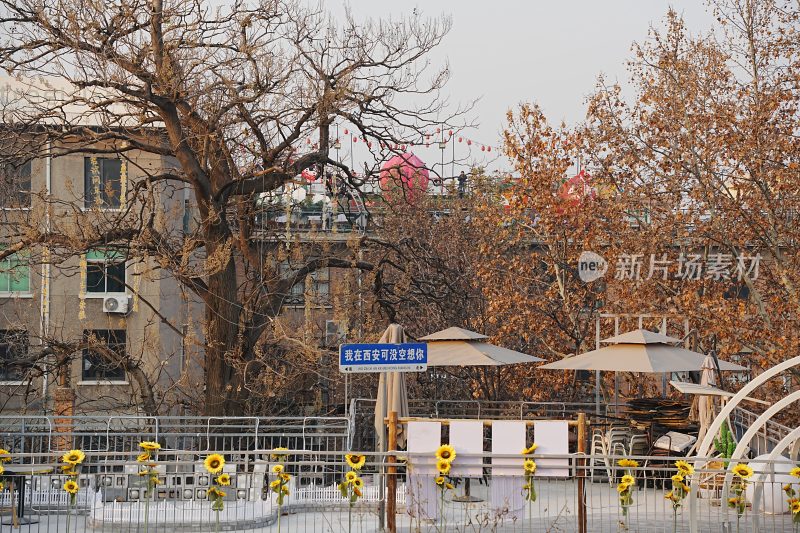 西安街道休闲场景