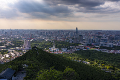 山东济南千佛山航拍