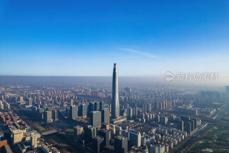 天津滨海新区周大福金融中心城市建筑风光