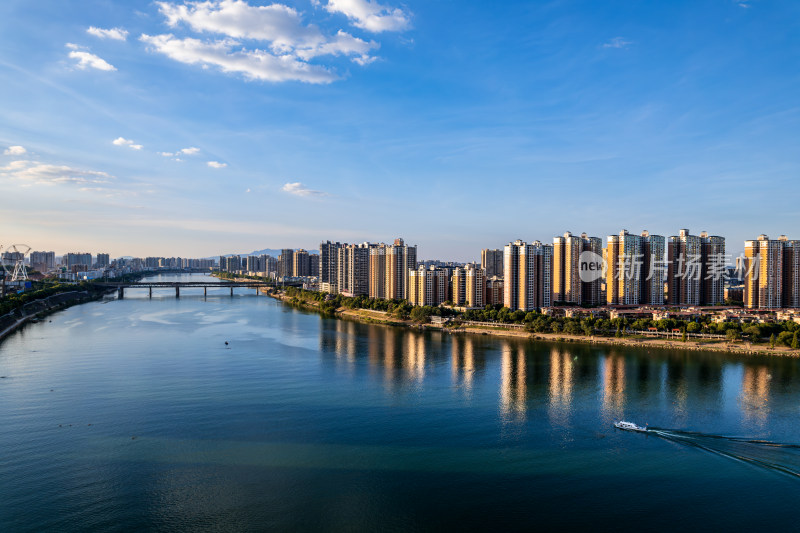 湖南衡阳城市夏天航拍风光