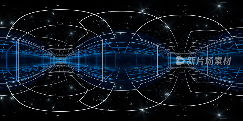 科技感房间360°全景 3D渲染