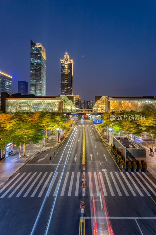 深圳图书馆与音乐厅夜景