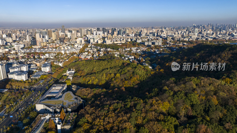 杭州西湖区城市风光航拍