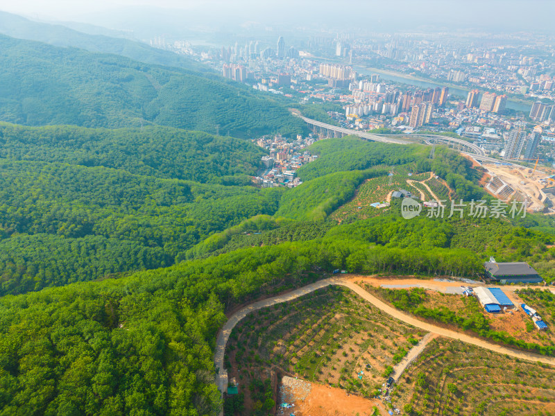 航拍西双版纳景洪市城市风光