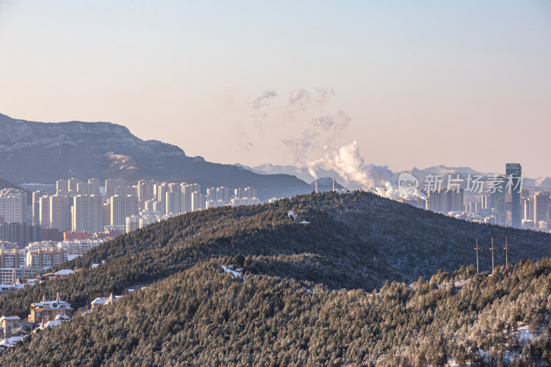 济南千佛山冬日雪景景观