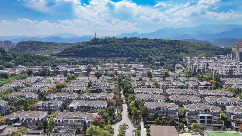 陕西宝鸡城市建设航拍图