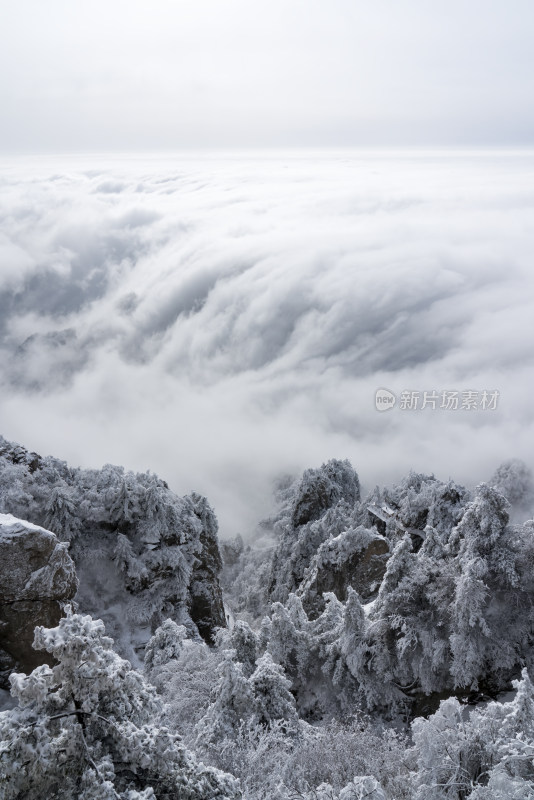 山川大雪云海大气航拍