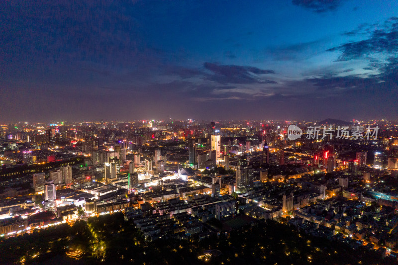 安徽合肥城市大景夜景灯光航拍图