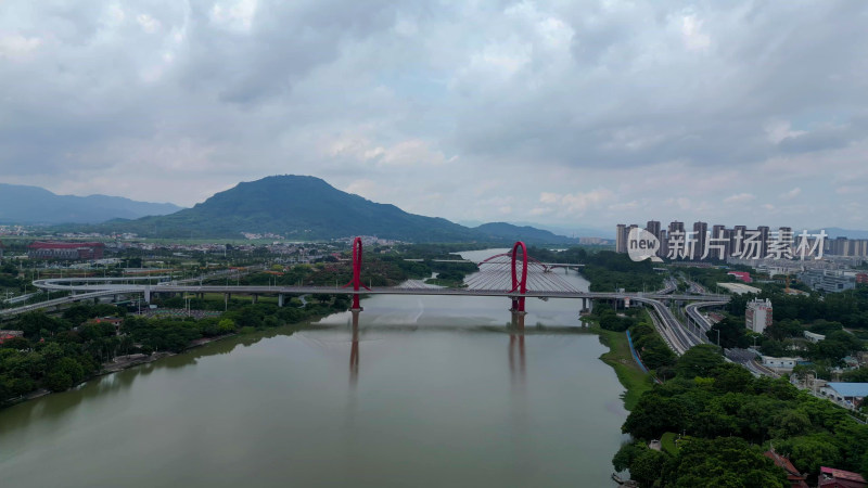 航拍福建漳州芝山大桥