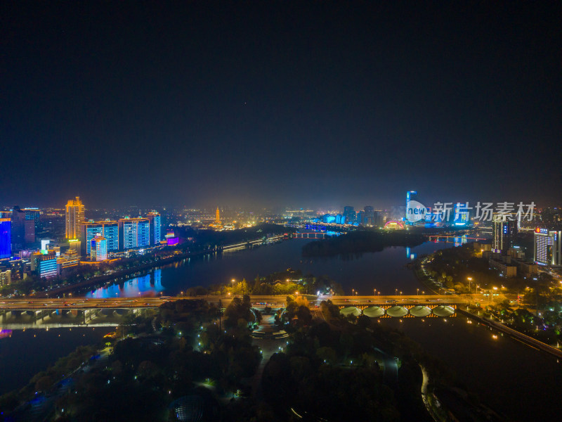 浙江金华城市夜景