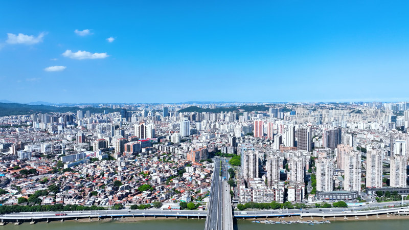 泉州航拍泉州晋江城市建筑风光泉州市区大景