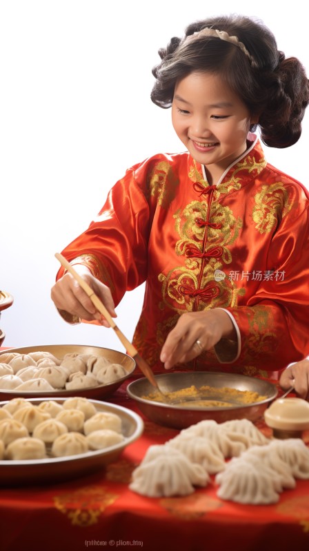 饺子包饺子过年春节美食摄影图