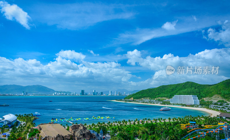 越南芽庄珍珠岛游乐园海岸线海景风光