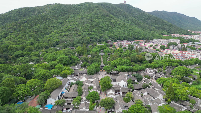 航拍江苏无锡惠山古镇5A景区