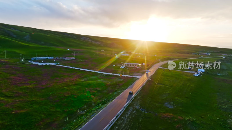 青海湖环湖公路航拍