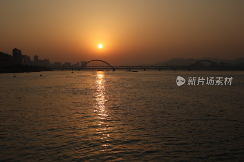 杭州复兴大桥落日