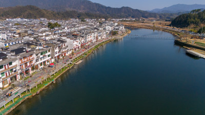 江西婺源江湾景区河道景色