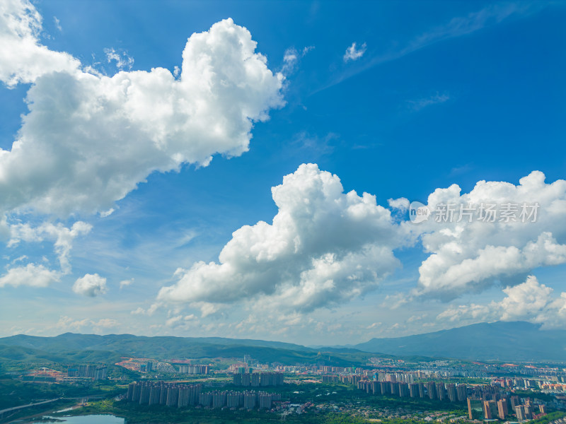 航拍西双版纳景洪市城市风光