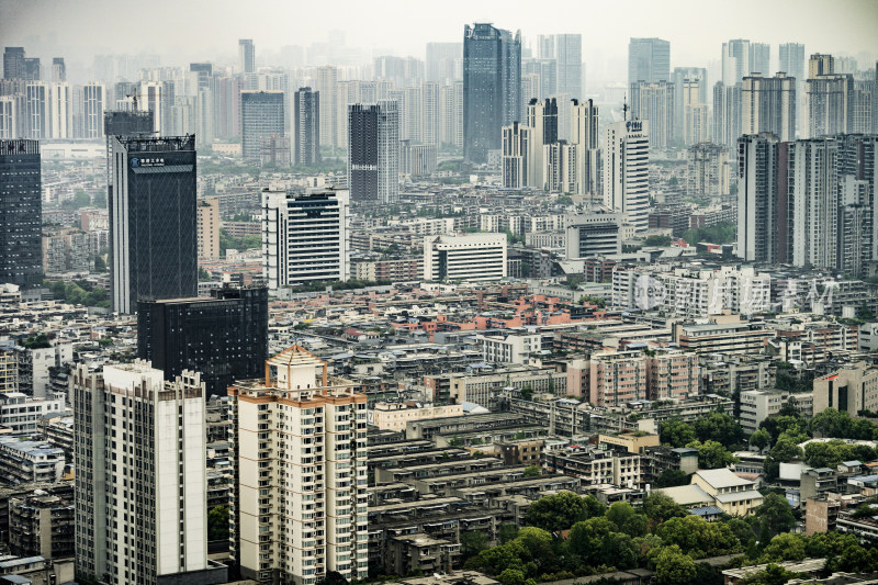 俯瞰成都地标太古里的全景图