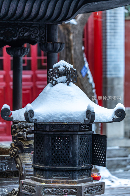 济南千佛山冬日雪景景观