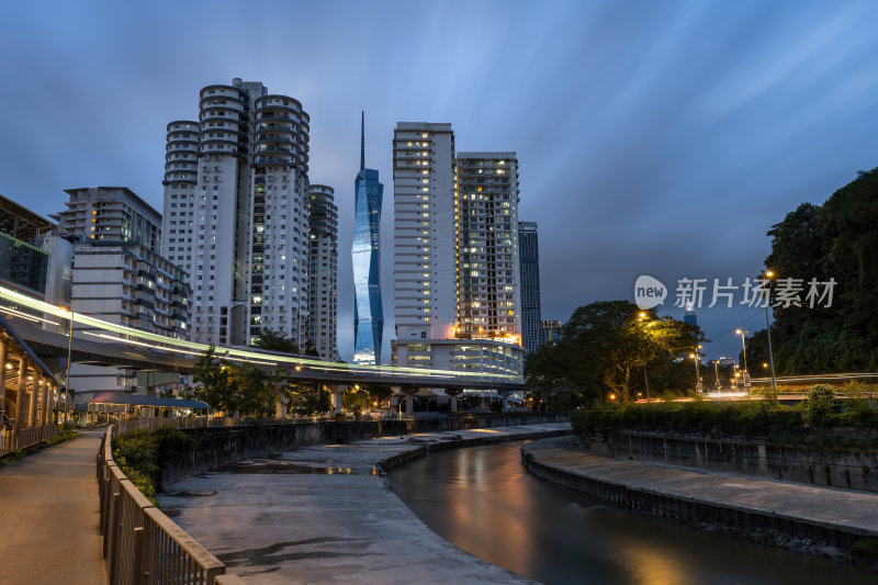 马来西亚吉隆坡莫迪卡石油双子塔夜景