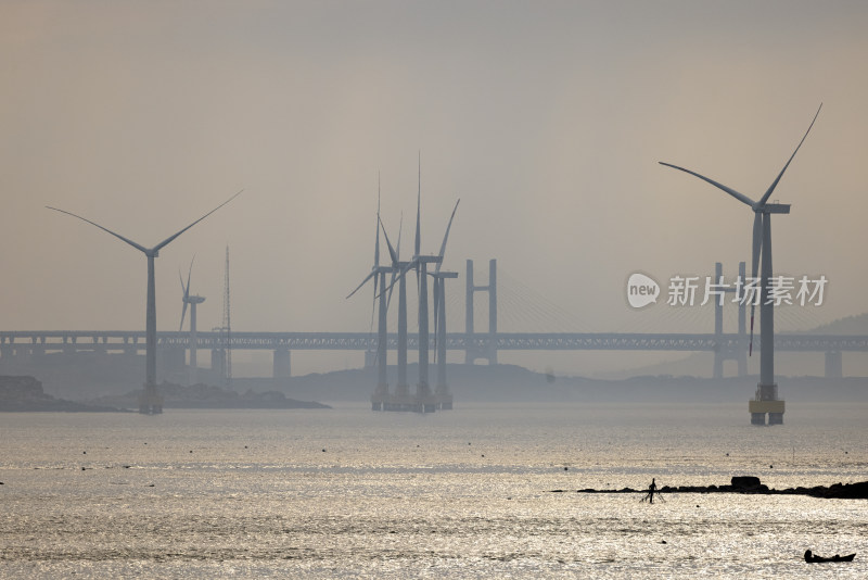 福建平潭海上风车景观