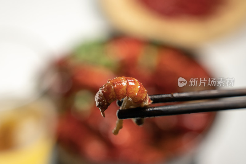 麻辣小龙虾虾肉夜宵中国美食美味特写