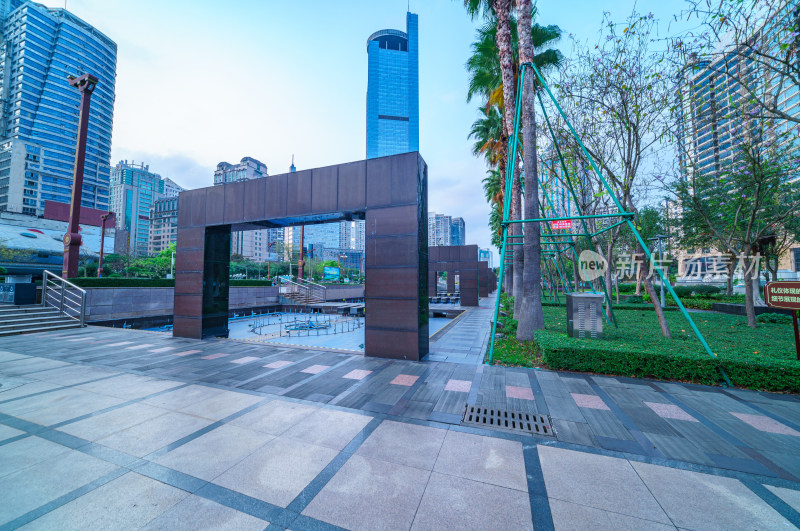 广西南宁金湖广场公园与城市中心繁华景观