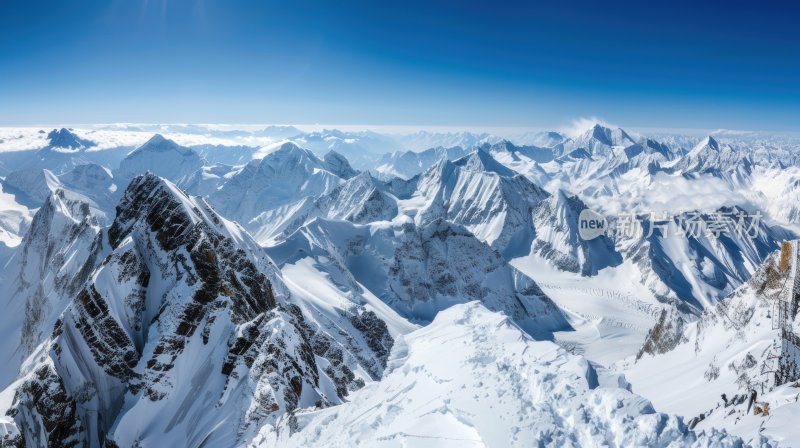 喜马拉雅山脉高峰雪山最高海拔云雾云层