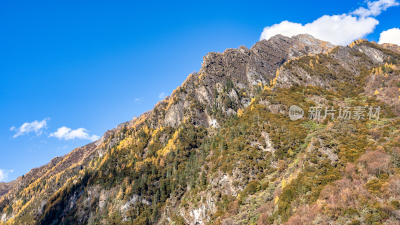 四川四姑娘山景区双桥沟秋天的山峰