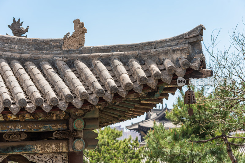 古代建筑斗拱屋檐特写