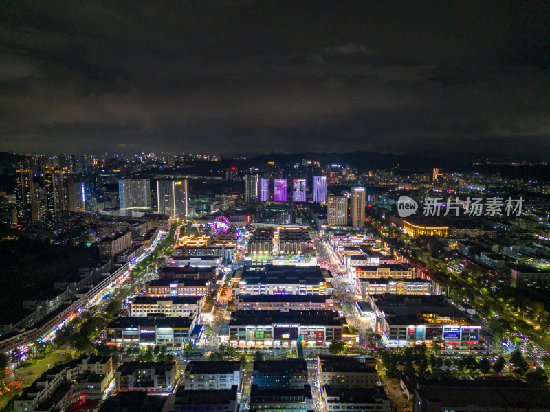 深圳龙华大浪商业中心夜景航拍图