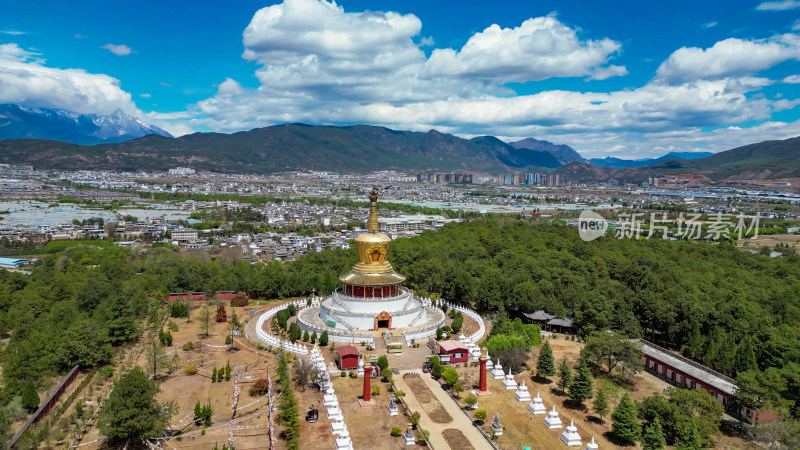 航拍云南丽江金塔景区4A景区