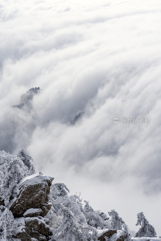 山川大雪云海大气航拍