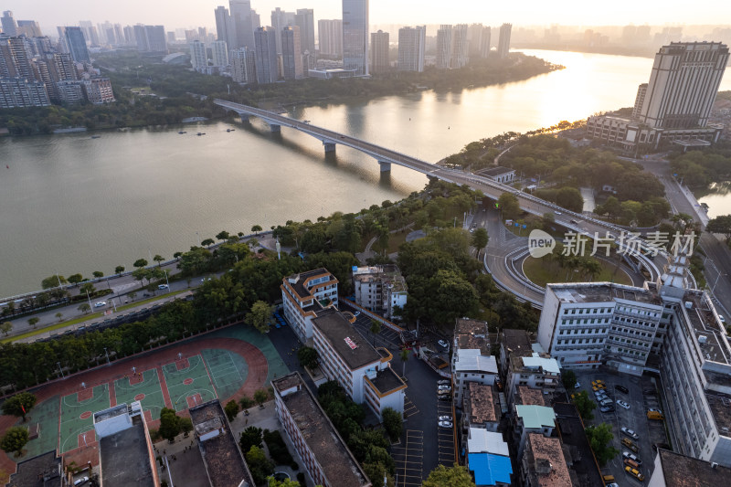 广东惠州合江城市风光航拍摄影图