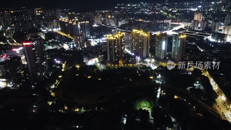 广东东莞：清溪镇夜景城市风光