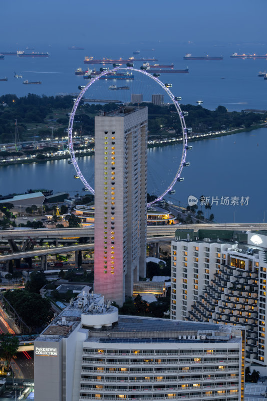 新加坡滨海湾金沙海滨奥林匹克蓝调夜景