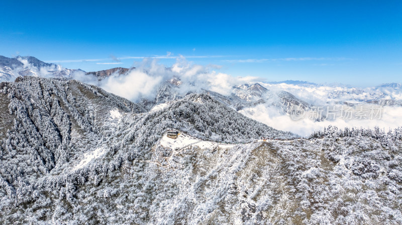 冬季成都西岭雪山景区综合航拍