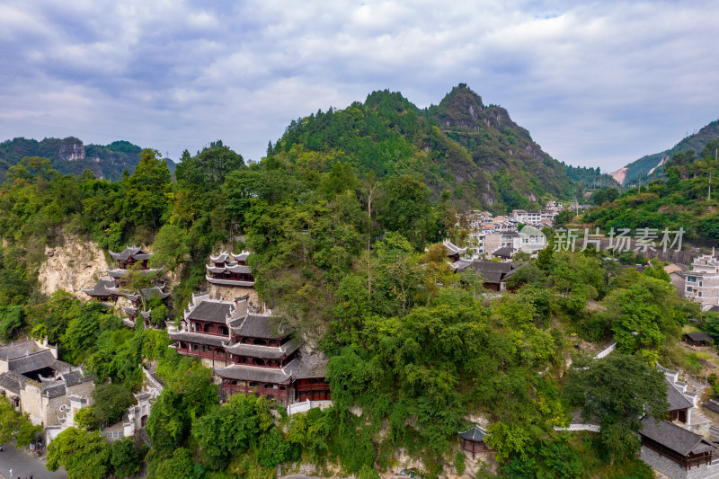 贵州镇远古镇景区航拍摄影图