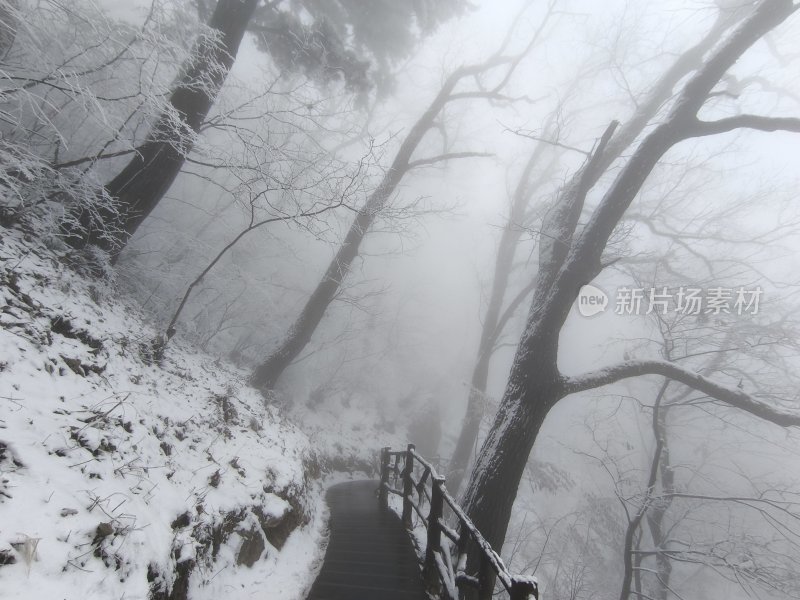 秦岭南五台山雪景雾凇