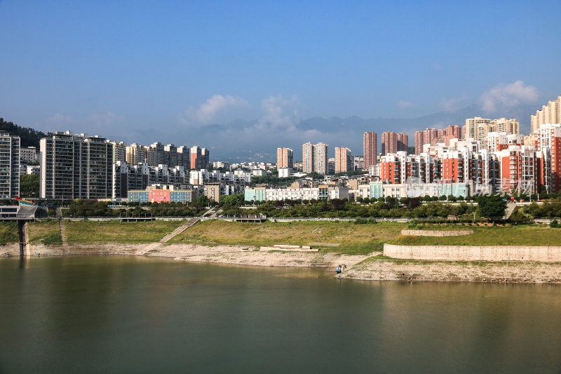 三峡大坝坝区坝上第一县秭归县城市风貌