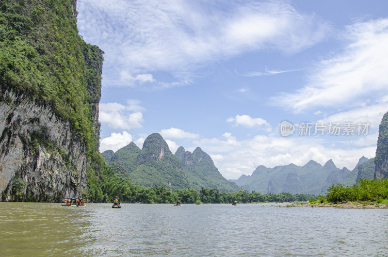 广西桂林漓江 漓江风光 漓江竹筏山水画卷