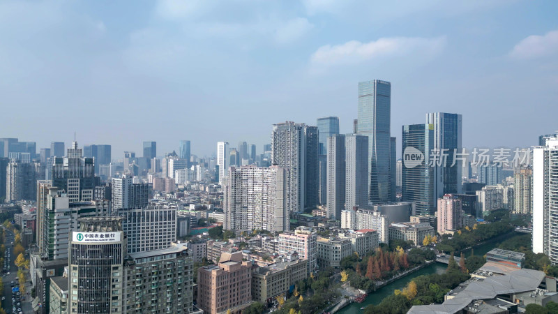 航拍成都锦江区CBD成都大景