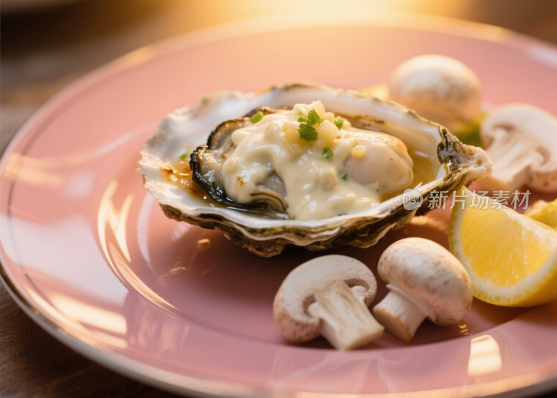 生蚝烤生蚝清蒸生蚝海鲜餐饮美食