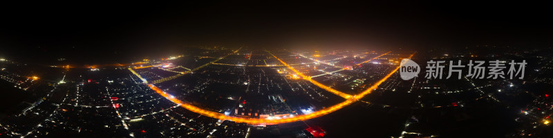 夜景城市全景展示灯火辉煌河南焦作博爱