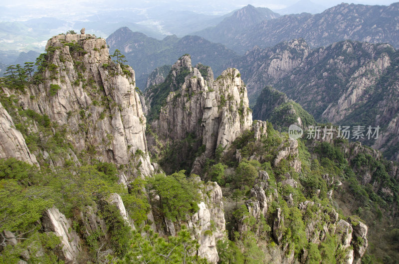 黄山松崖绝壁 险峻山峦 峰峦叠嶂