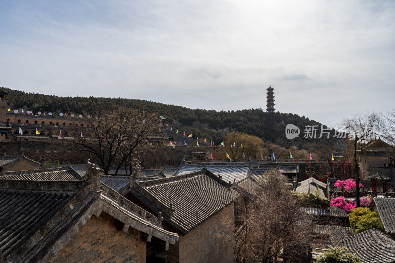 冬季白天山西晋城皇城相府景区古城风光