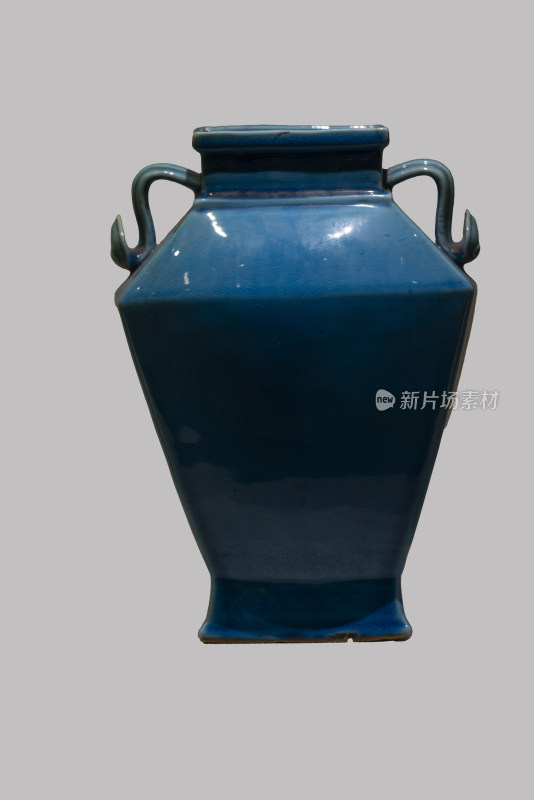 河南博物馆明代嘉靖蓝釉瓷瓶