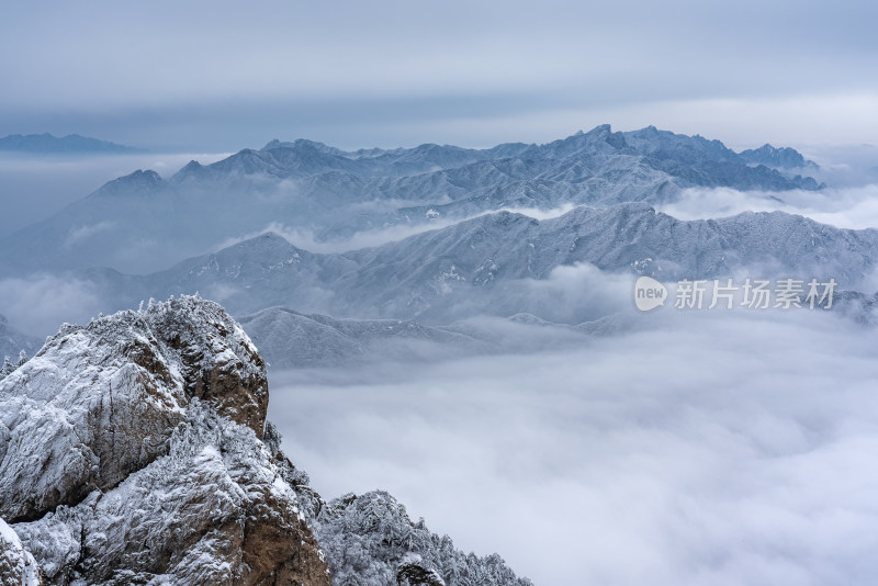 山川大雪云海大气航拍